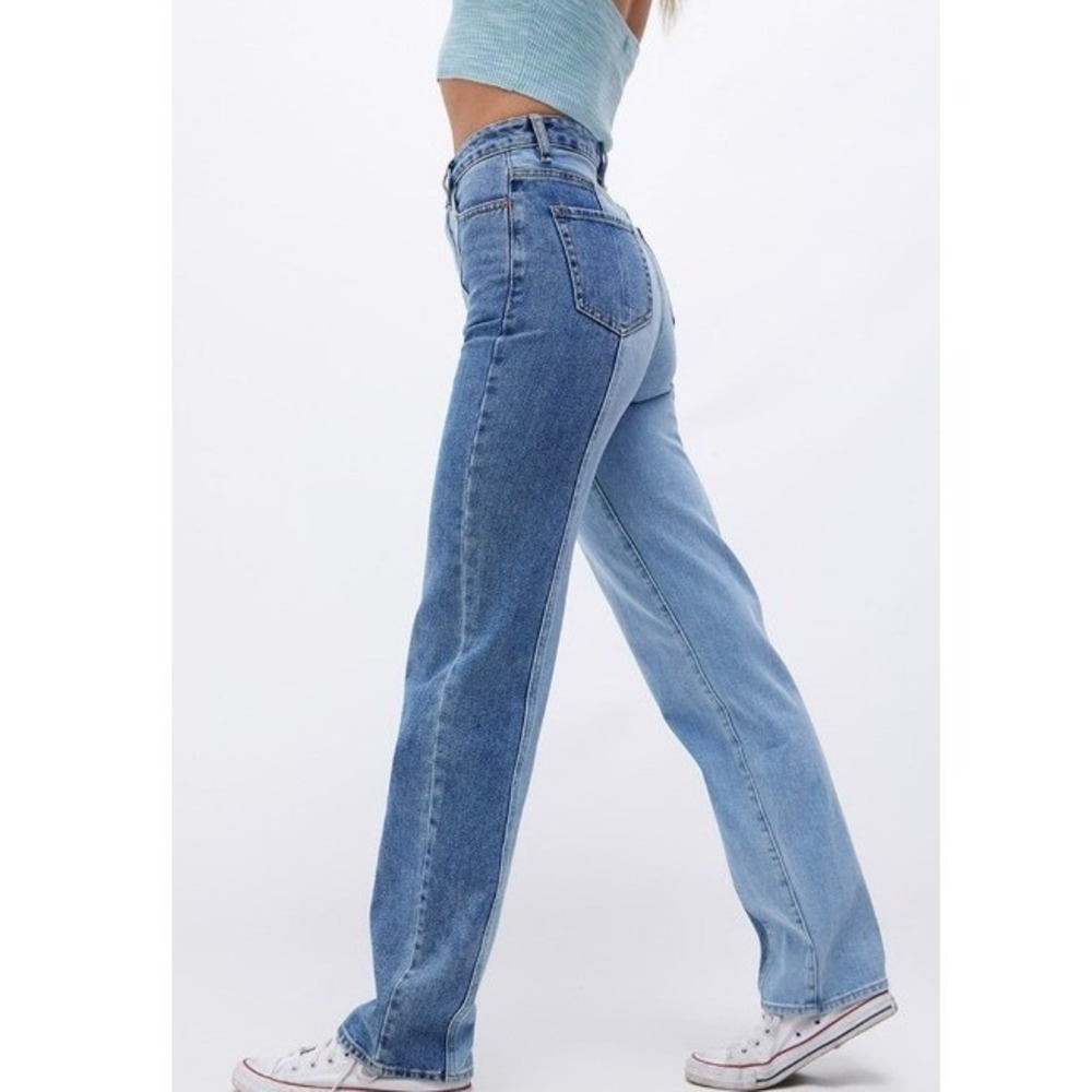 Pacsun Women's Eco Two-Tone '90s Baggy Boyfriend Jeans Sz 27 Light & Medium Wash - Picture 3 of 14